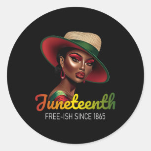 Sticker Rond Les femmes noires du 19e siècle célèbrent la liber