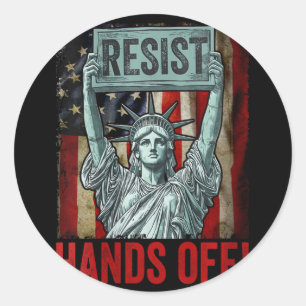 Sticker Rond Les Femmes Résistent À La Statue De La Liberté Mai