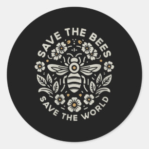 Sticker Rond Les Femmes Sauvent Les Abeilles Sauvent Le Monde F