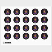 Sticker Rond Les femmes soutiennent l'équipe Afro Messy Bun Leo (Feuille)