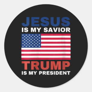 Sticker Rond Les femmes Trump 2020 Cadeaux Jésus est mon sauveu