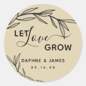 Sticker Rond Les Feuilles Laurel laissent l'amour grandir Maria (Devant)