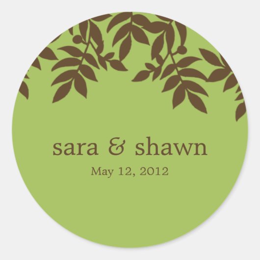 Sticker Rond Les Feuilles luxuriants privilégient les autocolla (Devant)