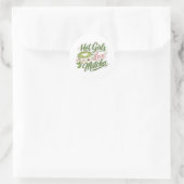 Sticker Rond Les filles chaudes aiment le matcha (Sac)