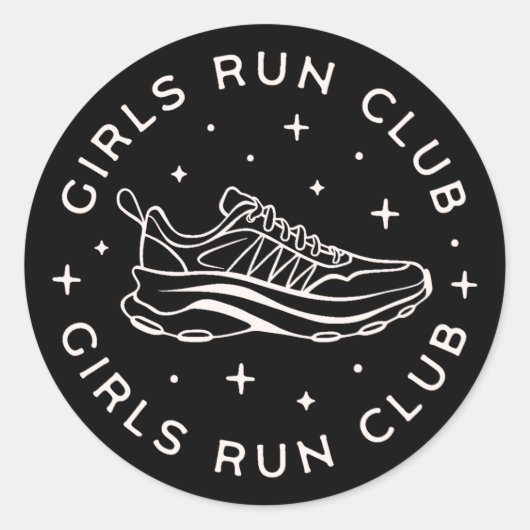 Sticker Rond Les filles courent club de course (Devant)