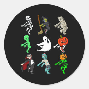 Sticker Rond Les Filles de Halloween