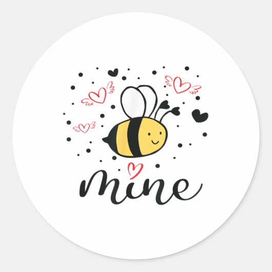 Sticker Rond Les filles de la mine d'abeilles Valentines Chemis (Devant)