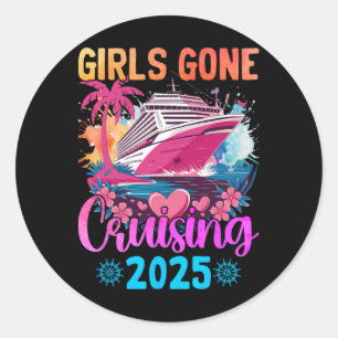 Sticker Rond Les filles en croisière 2025 Vacances en croisière