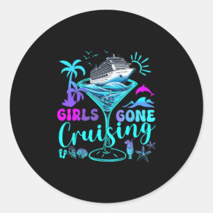 Sticker Rond Les filles en croisière 2025 Voyage de vacances We