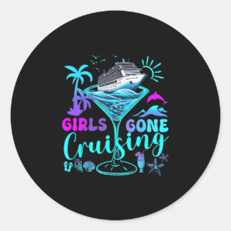 Sticker Rond Les filles en croisière 2025 Voyage de vacances We