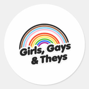 Sticker Rond Les filles gays et theys