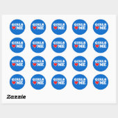 Sticker Rond Les Filles M'aiment (Feuille)