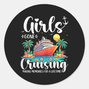Sticker Rond Les Filles Partent En Croisière Pour Faire Des Sou