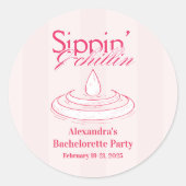 Sticker Rond Les Filles Partis Bachelorette Mild Itinéraire Par (Devant)