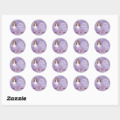 Sticker Rond Les Filles Première Sainte Communion Purple Bow (Feuille)