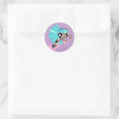 Sticker Rond Les filles puffées (Sac)
