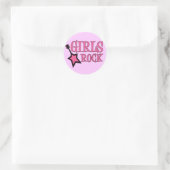 Sticker Rond Les filles Rock ! (Sac)