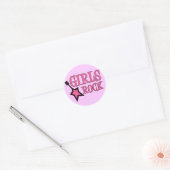 Sticker Rond Les filles Rock ! (Enveloppe)