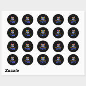 Sticker Rond Les filles sans chats votent bleu (Feuille)