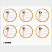 Sticker Rond Les filles sont la bombe ! Cadeau Bain Etc Or Rose (Feuille)