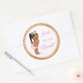 Sticker Rond Les filles sont la bombe ! Cadeau Bain Etc Or Rose (Enveloppe)