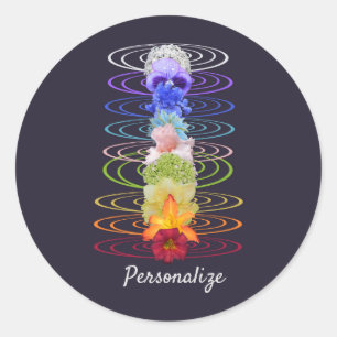 Sticker Rond Les fleurs de couleurs de Chakra Zen Spirituel