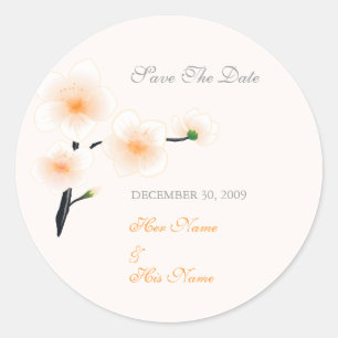 Sticker Rond Les fleurs oranges font gagner la date