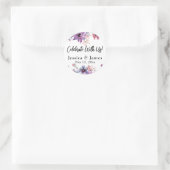 Sticker Rond Les Florales D'Aquarelle Modernes Fêtent Avec Nous (Sac)