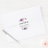 Sticker Rond Les Florales D'Aquarelle Modernes Fêtent Avec Nous (Enveloppe)