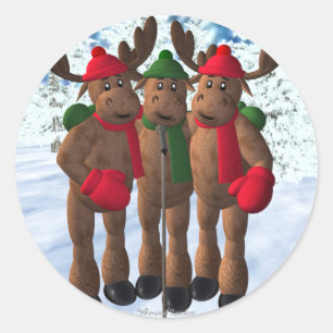 Sticker Rond Les frères orignaux : Noël Carol