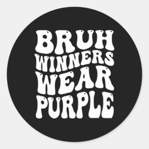 Sticker Rond Les gagnants Portent Purple Team Sports Day Game S