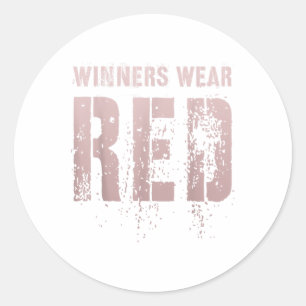 Sticker Rond Les gagnants vintages portent Red Summer Camp Team