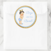 Sticker Rond Les garçons sont la bombe ! Cadeau Bain Etc Bleu O (Sac)