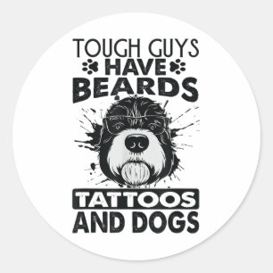 Sticker Rond Les Gars Durs Ont Des Oreilles Tatouages Et Chiens