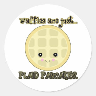 Sticker Rond les gaufres kawaii sont juste des crêpes à carreau