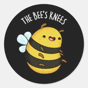 Sticker Rond Les genoux des abeilles drôle Bumble Bee Pun Dark