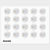 Sticker Rond Les gens art aquarelle fine art (Feuille)