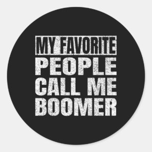 Sticker Rond Les gens préférés m'appellent Boomer Grand-père Pè