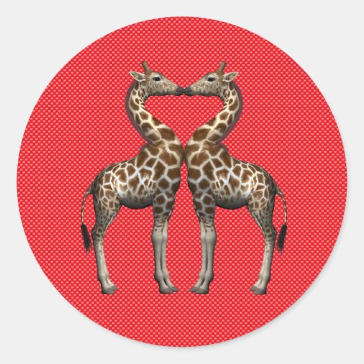 Sticker Rond Les girafes amoureuses (Devant)