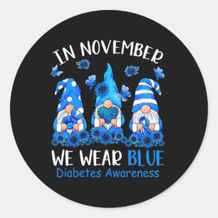 Sticker Rond Les Gnomes Mets Fun Portent Bleu Pour Type1 Diabèt