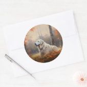 Sticker Rond Les grandes Pyrénées à l'automne Feuilles automne  (Enveloppe)