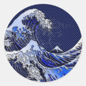 Sticker Rond Les grands Hokusai Wave styles modernes (Devant)