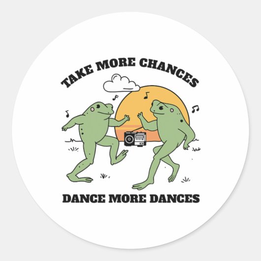 Sticker Rond Les grenouilles dansent ensemble (Devant)
