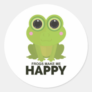 Sticker Rond Les grenouilles me rendent heureux