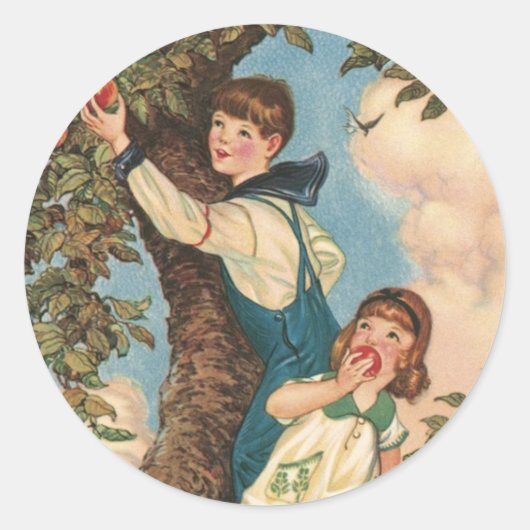 Sticker Rond Les grimpeurs d'arbres (Devant)