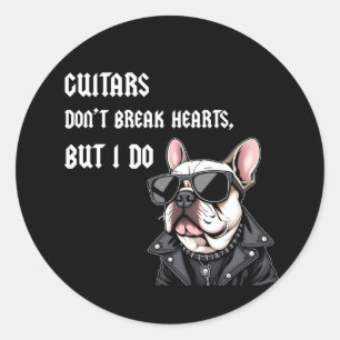 Sticker Rond Les guitares ne brisent pas le coeur, mais je le f