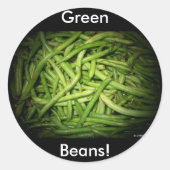 Sticker Rond Les haricots verts sous les projecteurs (Devant)