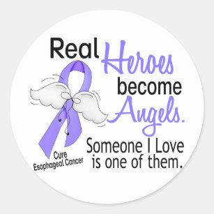 Sticker Rond Les héros deviennent Cancer oesophagien d'anges