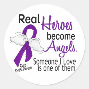 Sticker Rond Les héros deviennent mucoviscidose d'anges
