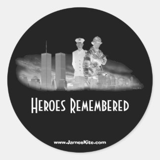 Sticker Rond Les héros se souviennent